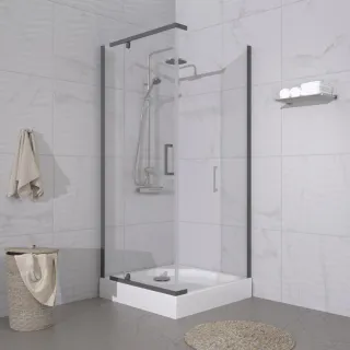 Душевой уголок Triton Терра -Голд  Щ0000073935 90x90 см профиль графит стекло прозрачное